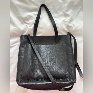 Madewell Black Leather Tote Bag